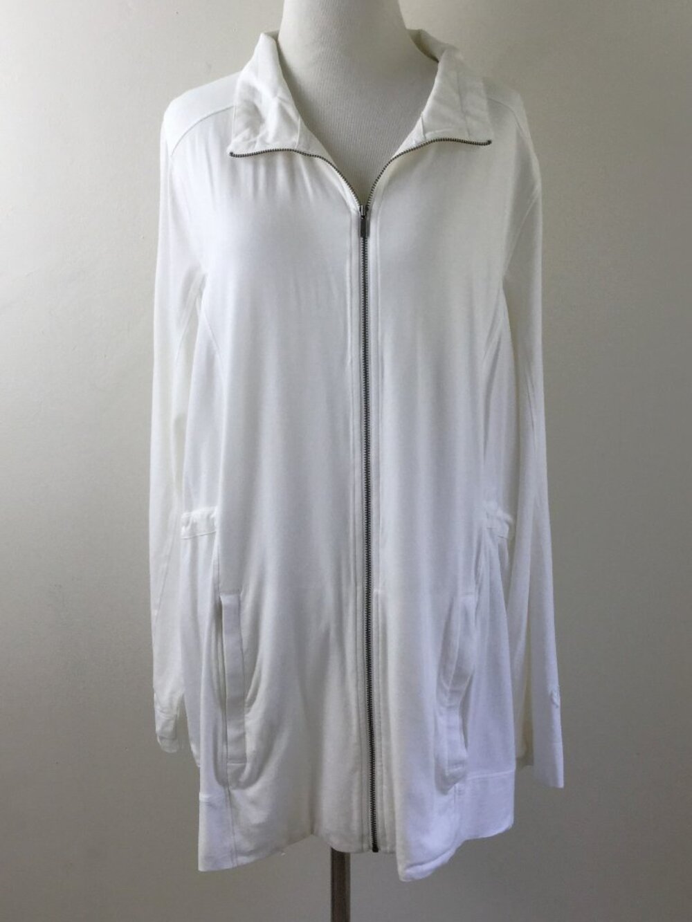 Coolibar White Zip Up Jacket xl